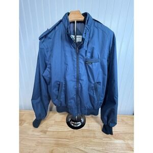 VTG Members Only Jacket Men Blue Classic Bomber Style Size 40 Europe Craft